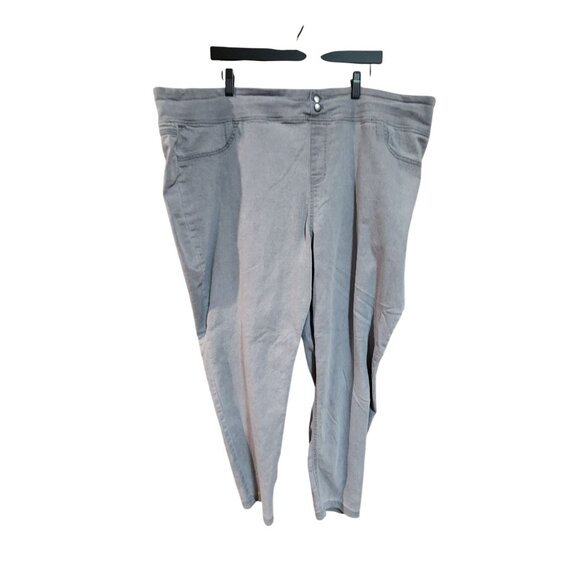 Womens Plus Size Gray Jeggings 3X 24W-26W Terra & Sky Cotton Blend Stretchy Pant - Picture 1 of 3
